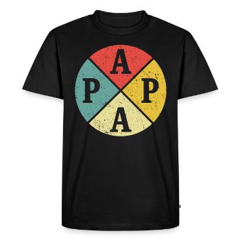 Papa Père Fête des Pères Cadeau Père Père - T-shirt Premium bio Homme - noir - Devant - Nico (187cm)