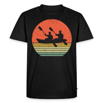 kayak canoe retro kayaking rowing rowing team - Men's Premium Organic T-Shirt - black - Front - Nico (187cm)