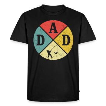 Retro Dad Angler Daddy Fisherman Dad Daddy Fishing - Men's Premium Organic T-Shirt - black - Front - Nico (187cm)