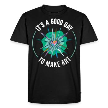 Professeur d’art Drôle de dicteur Cours d’art Cours d’art - T-shirt Premium bio Homme - noir - Devant - Nico (187cm)