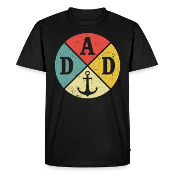 Daddy T-Shirt Sailing Sailor Sailor Father - Men's Premium Organic T-Shirt - black - Front - Nico (187cm)