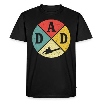 Père Bûcheron Papa Papa Fête des pères Tronçonneuse - T-shirt Premium bio Homme - noir - Devant - Nico (187cm)