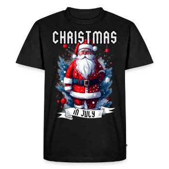 Christmas in July - Men's Premium Organic T-Shirt - black - Front - Nico (187cm)