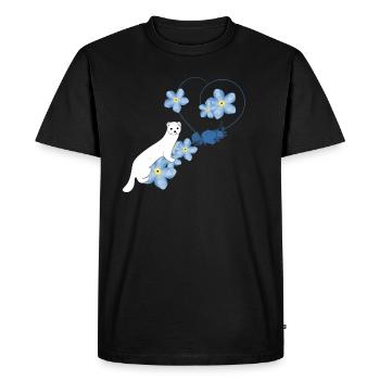 Belette blanche - T-shirt Premium bio Homme - noir - Devant - Nico (187cm)
