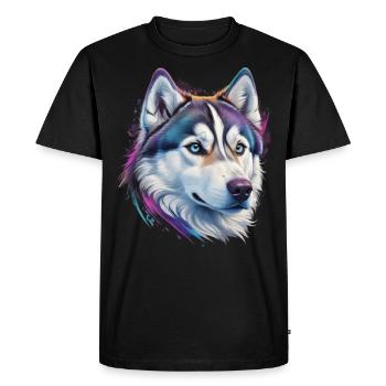 Husky Head - Men's Premium Organic T-Shirt - black - Front - Nico (187cm)