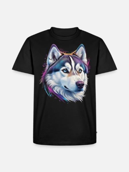 Husky Head - Men's Premium Organic T-Shirt - black