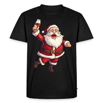 Santa Claus Alcohol Beer Mulled Wine Liquor Cheers - Men's Premium Organic T-Shirt - black - Front - Nico (187cm)