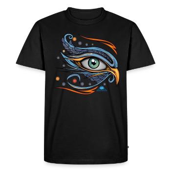 Symbole de l’œil d’Horus - T-shirt Premium bio Homme - noir - Devant - Nico (187cm)