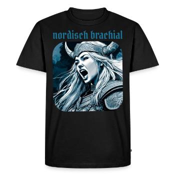 Nordic brute viking - Men's Premium Organic T-Shirt - black - Front - Nico (187cm)