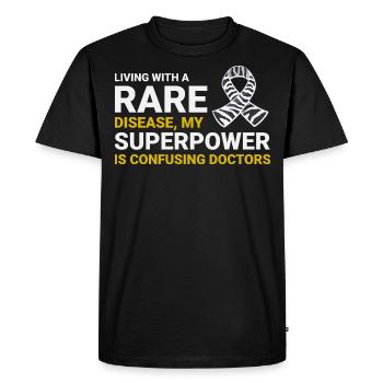 Rare Disease Awareness Superpower Doctor Confusion - Men's Premium Organic T-Shirt - black - Front - Nico (187cm)