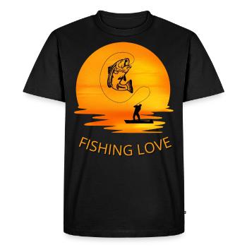 Fish Attack - Men's Premium Organic T-Shirt - black - Front - Nico (187cm)