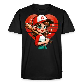 Joyeuse championne de baseball - T-shirt Premium bio Homme - noir - Devant - Nico (187cm)