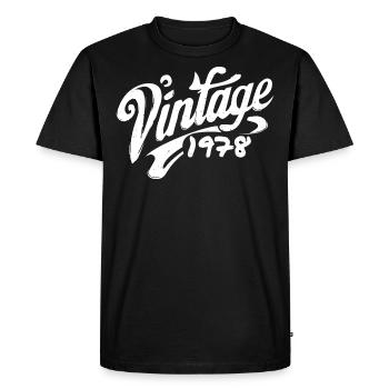 Millésime 1978 Millésime 1978 Anniversaire 1978 Rétro - T-shirt Premium bio Homme - noir - Devant - Nico (187cm)