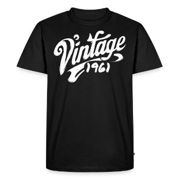 Vintage 1961 Year 1961 Birthday 1961 Retro - Men's Premium Organic T-Shirt - black - Front - Nico (187cm)