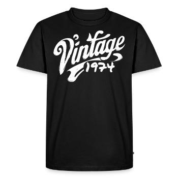 Millésime 1974 Millésime 1974 Anniversaire 1974 Rétro - T-shirt Premium bio Homme - noir - Devant - Nico (187cm)