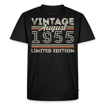 Août 1955 Légende depuis août 1955 Millésime 1955 - T-shirt Premium bio Homme - noir - Devant - Nico (187cm)