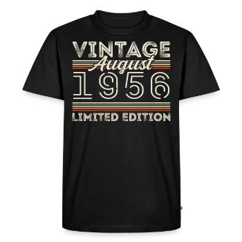 Août 1956 Légende depuis août 1956 Millésime 1956 - T-shirt Premium bio Homme - noir - Devant - Nico (187cm)