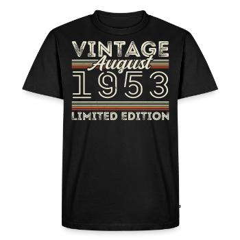 Août 1953 Légende depuis août 1953 Millésime 1953 - T-shirt Premium bio Homme - noir - Devant - Nico (187cm)