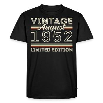 Août 1952 Légende depuis Août 1952 Millésime 1952 - T-shirt Premium bio Homme - noir - Devant - Nico (187cm)