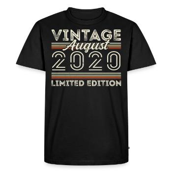 Août 2020 Légende depuis Août 2020 Millésime 2020 - T-shirt Premium bio Homme - noir - Devant - Nico (187cm)