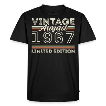 August 1967 Legend since August 1967 Vintage 1967 - Men's Premium Organic T-Shirt - black - Front - Nico (187cm)