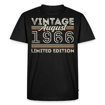 Août 1966 Légende depuis Août 1966 Millésime 1966 - T-shirt Premium bio Homme - noir - Devant - Nico (187cm)