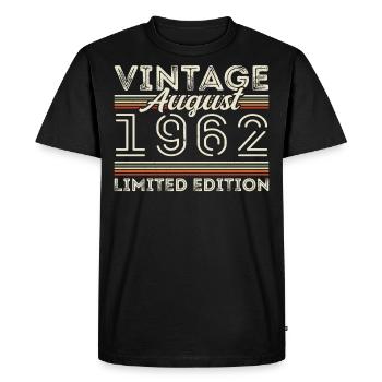 Août 1962 Légende depuis août 1962 Millésime 1962 - T-shirt Premium bio Homme - noir - Devant - Nico (187cm)