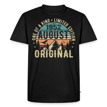 August 1952 - Born in August 1952 - Birthday - Men's Premium Organic T-Shirt - black - Front - Nico (187cm)