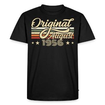 Août 1956 Anniversaire Août 1956 - Original 1956 - T-shirt Premium bio Homme - noir - Devant - Nico (187cm)