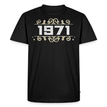 Millésime 1971 Rétro Anniversaire 1971 Millésime 1971 - T-shirt Premium bio Homme - noir - Devant - Nico (187cm)