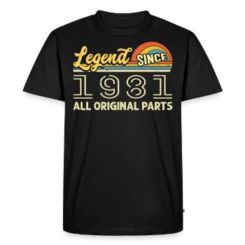 Legendary since 1981 Birthday 1981 Born 1981 - Men's Premium Organic T-Shirt - black - Front - Nico (187cm)