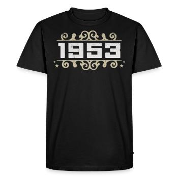 Millésime 1953 Rétro Anniversaire 1953 Millésime 1953 - T-shirt Premium bio Homme - noir - Devant - Nico (187cm)