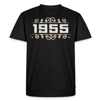 Millésime 1955 Rétro Anniversaire 1955 Millésime 1955 - T-shirt Premium bio Homme - noir - Devant - Nico (187cm)