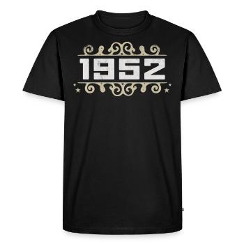 Millésime 1952 Rétro Anniversaire 1952 Millésime 1952 - T-shirt Premium bio Homme - noir - Devant - Nico (187cm)