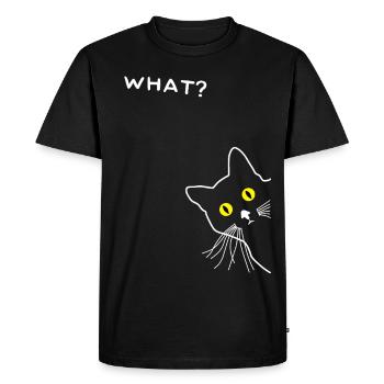 Chat curieux - T-shirt Premium bio Homme - noir - Devant - Nico (187cm)