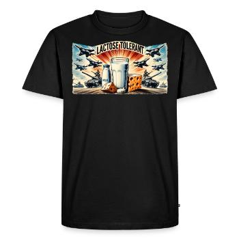 Lactose Tolerant - Men's Premium Organic T-Shirt - black - Front - Nico (187cm)