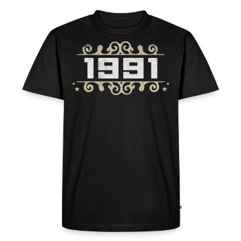 Millésime 1991 Rétro Anniversaire 1991 Millésime 1991 - T-shirt Premium bio Homme - noir - Devant - Nico (187cm)