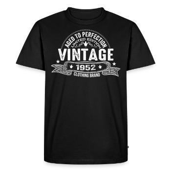 Millésime 1952 - Cadeau d’anniversaire Millésime 1952 - T-shirt Premium bio Homme - noir - Devant - Nico (187cm)