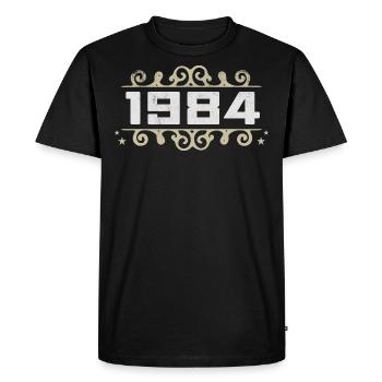 Millésime 1984 Rétro Anniversaire 1984 Millésime 1984 - T-shirt Premium bio Homme - noir - Devant - Nico (187cm)