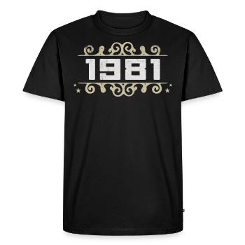 Millésime 1981 Rétro Anniversaire 1981 Millésime 1981 - T-shirt Premium bio Homme - noir - Devant - Nico (187cm)