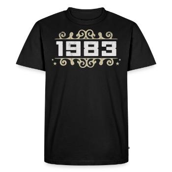 Millésime 1983 Rétro Anniversaire 1983 Millésime 1983 - T-shirt Premium bio Homme - noir - Devant - Nico (187cm)