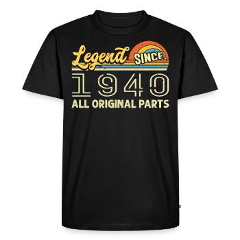Legendary since 1940 Birthday 1940 Born 1940 - Men's Premium Organic T-Shirt - black - Front - Nico (187cm)