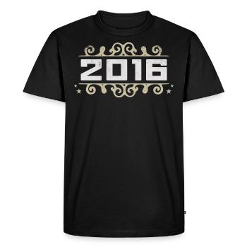 Millésime 2016 Rétro Anniversaire 2016 Millésime 2016 - T-shirt Premium bio Homme - noir - Devant - Nico (187cm)