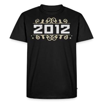 Millésime 2012 Rétro Anniversaire 2012 Millésime 2012 - T-shirt Premium bio Homme - noir - Devant - Nico (187cm)