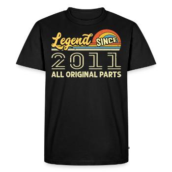Légendaire depuis 2011 Anniversaire 2011 Millésime 2011 - T-shirt Premium bio Homme - noir - Devant - Nico (187cm)