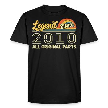 Legendary since 2010 Birthday 2010 Vintage 2010 - Men's Premium Organic T-Shirt - black - Front - Nico (187cm)