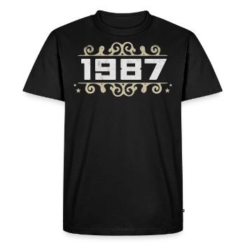 Vintage 1987 Retro Birthday 1987 Vintage 1987 - Men's Premium Organic T-Shirt - black - Front - Nico (187cm)