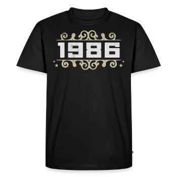 Millésime 1986 Rétro Anniversaire 1986 Millésime 1986 - T-shirt Premium bio Homme - noir - Devant - Nico (187cm)