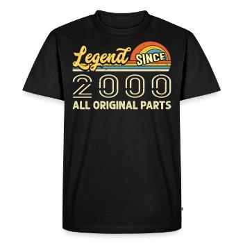 Légendaire depuis 2000 Anniversaire 2000 Millésime 2000 - T-shirt Premium bio Homme - noir - Devant - Nico (187cm)
