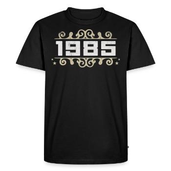 Millésime 1985 Rétro Anniversaire 1985 Millésime 1985 - T-shirt Premium bio Homme - noir - Devant - Nico (187cm)